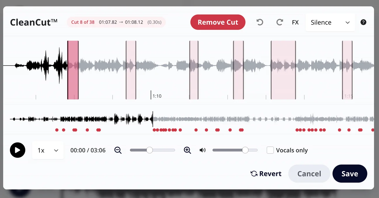 CleanCut editor